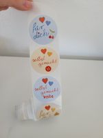 26 Aufkleber in Box: selbst gemacht, für Dich