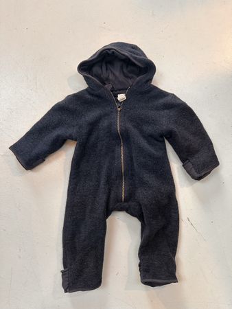 Hessnatur Wollwalk Overall dunkelblau Grösse 74/80