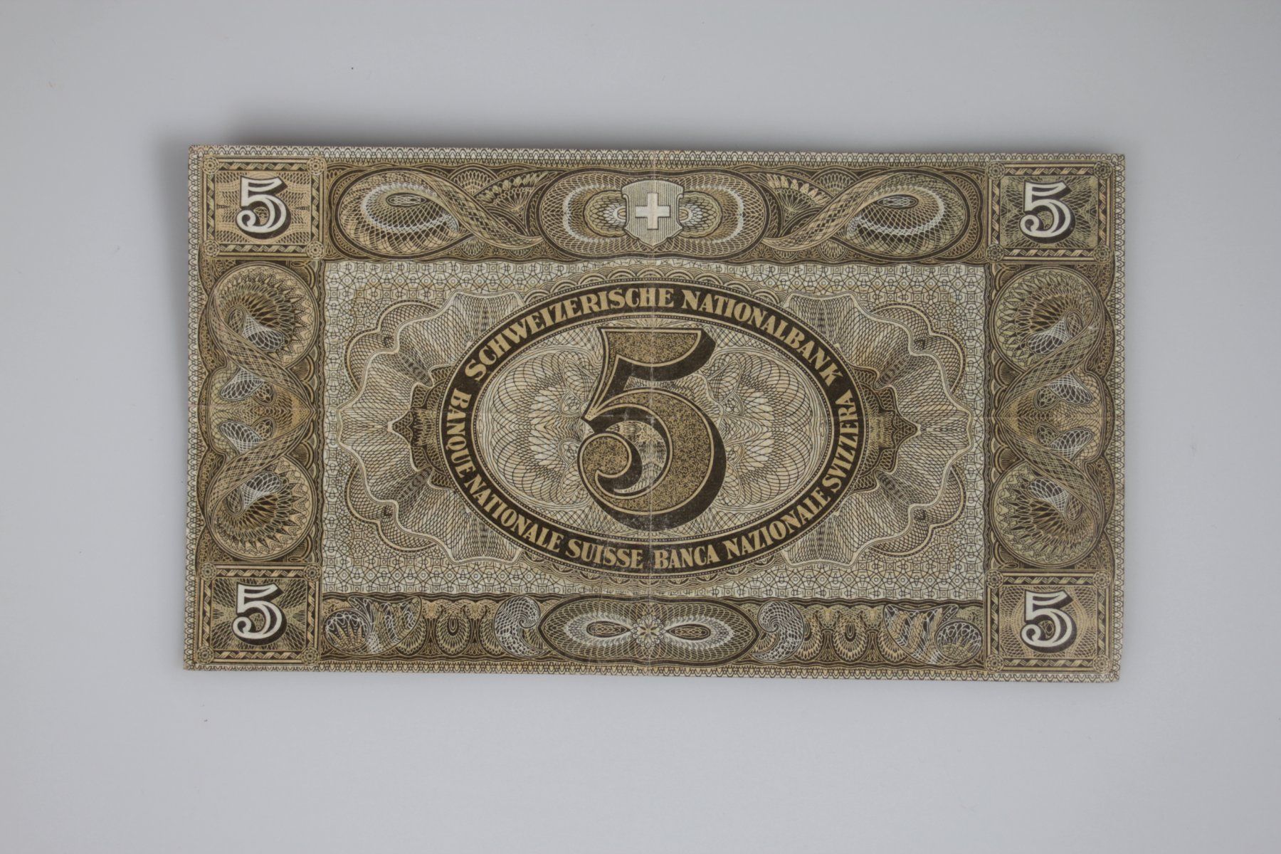 Banconote: Schweizer Banknote 5 Franken 1952 Serie 53B – Usato da Basel venduto da IRMAundFRED 1