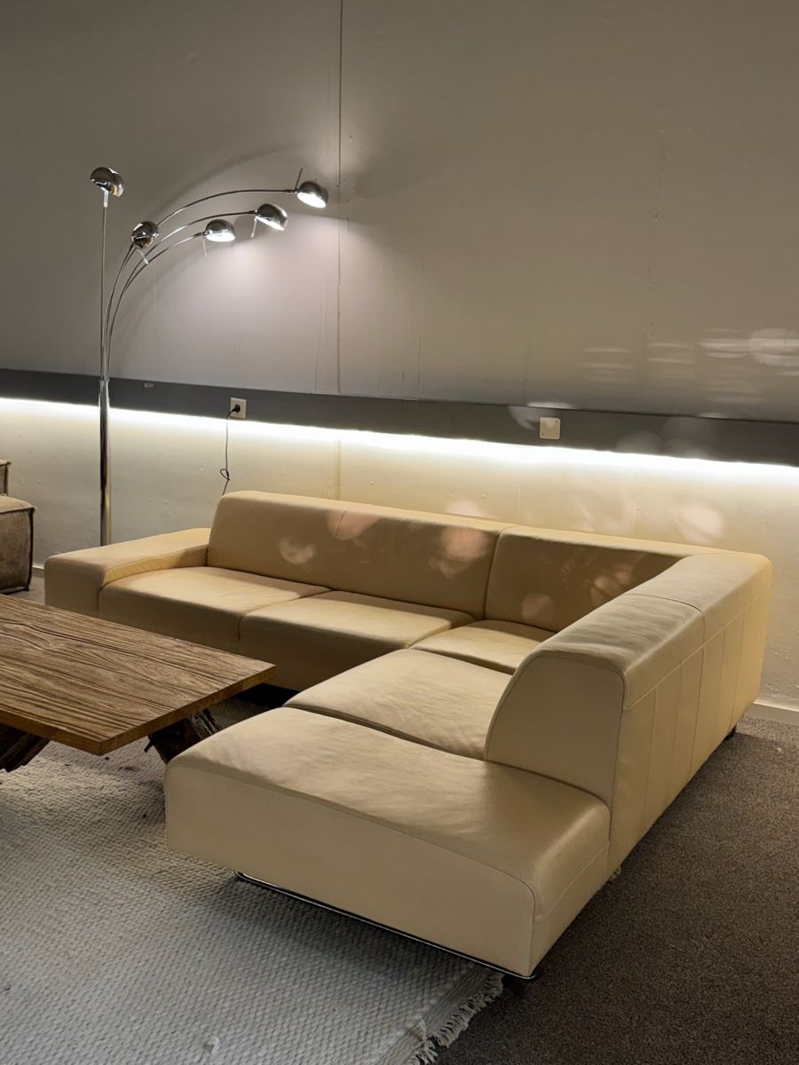 Sofas: Ecksofa aus echtem Stierleder, Khaki mustard – Gebraucht aus Fehraltorf von Sofalab.swiss 6