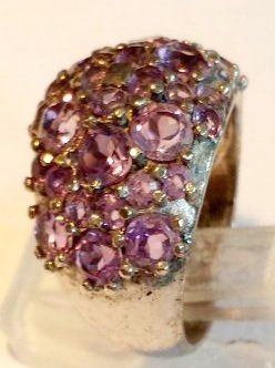Anelli: Ring Silber mit Amethysten Grösse 59  Neu – Nuovo (secondo la descrizione) da Zürich venduto da benedikt12 9