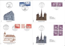 12 Briefe mit berühmten Gebäuden der Schweiz