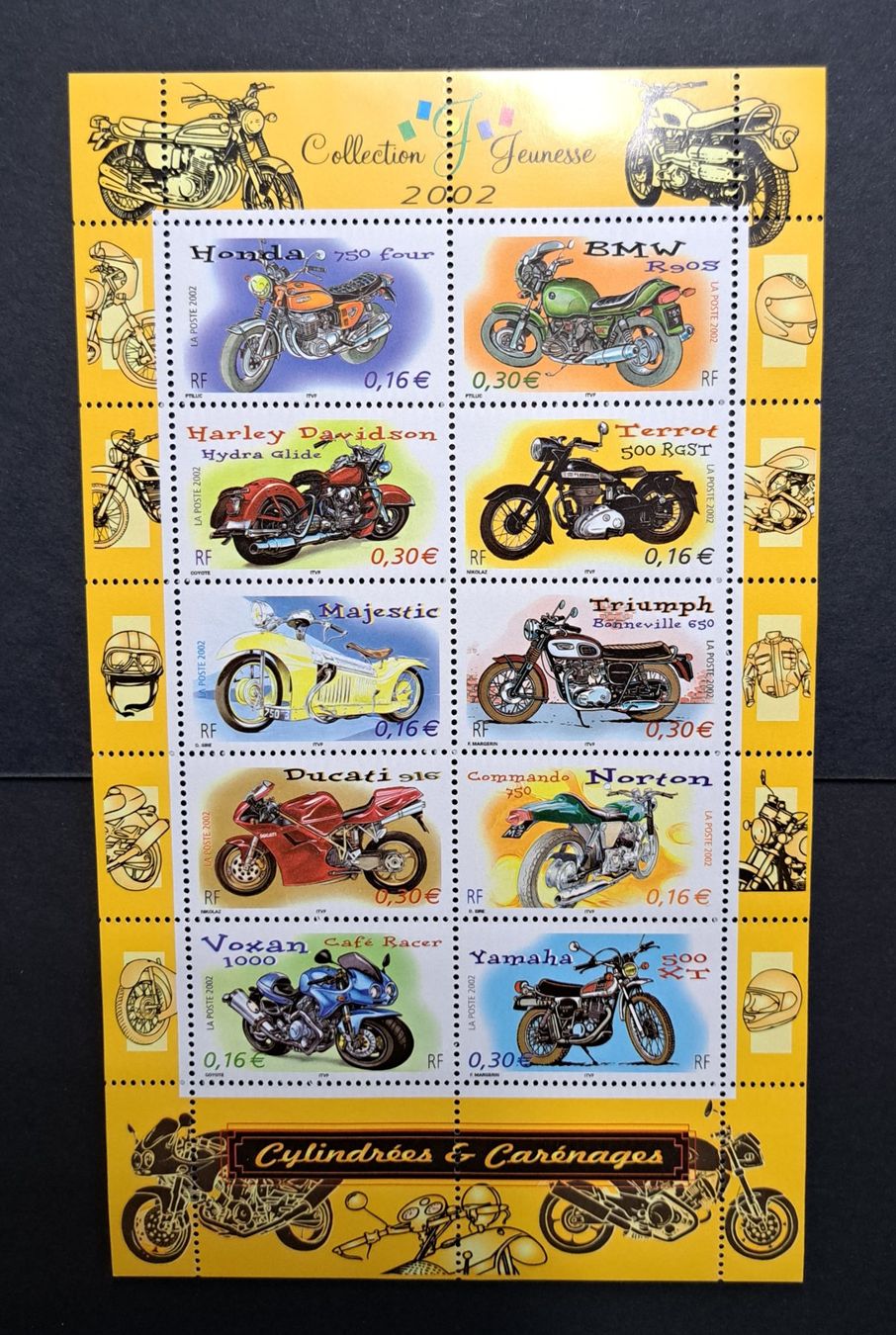 Tutti i francobolli: Block Collection Jeunesse, Motorräder 2002, Frankreich – Nuovo e nell'imballaggio originale da Unterägeri venduto da PhilatelieStudiger