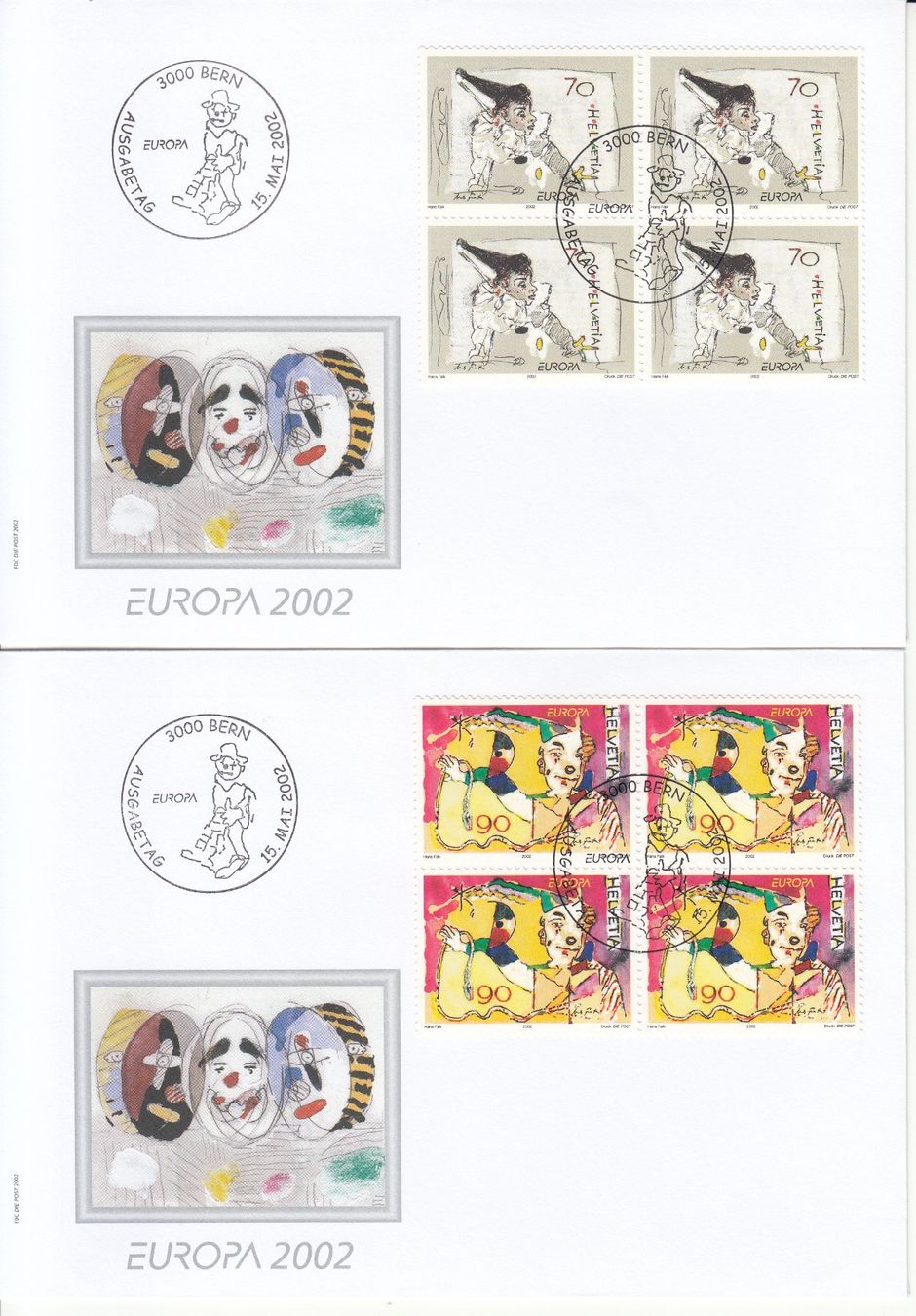 Alle Briefmarken: SBK 1051 - 1052 im 4er-Block FDC – Gebraucht aus Bürglen TG von StampGraf