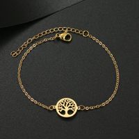 Edelstahl Armband mit Lebensbaum Anhänger in GOLD