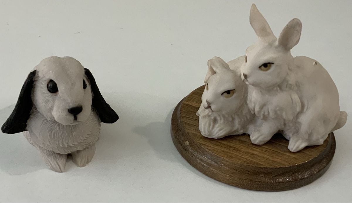 Statuette: Un lapin bélier et un duo – Usato da rolle venduto da Tontonjulot