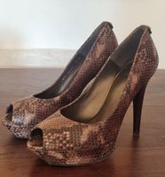 STUART WEITZMAN Leder Reptilien High Heels Plateau