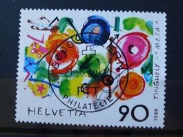 1988, Nr.769, Vollstempel auf TINGUELY-Marke von LUZERN.