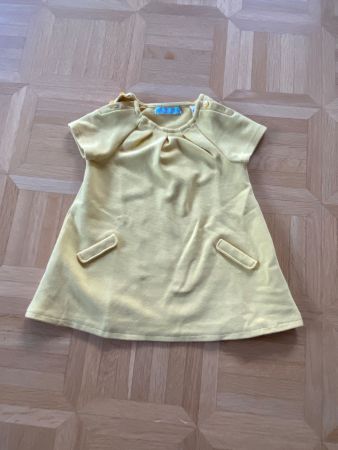 Kinderkleid kurzarm gelb Gr. 74