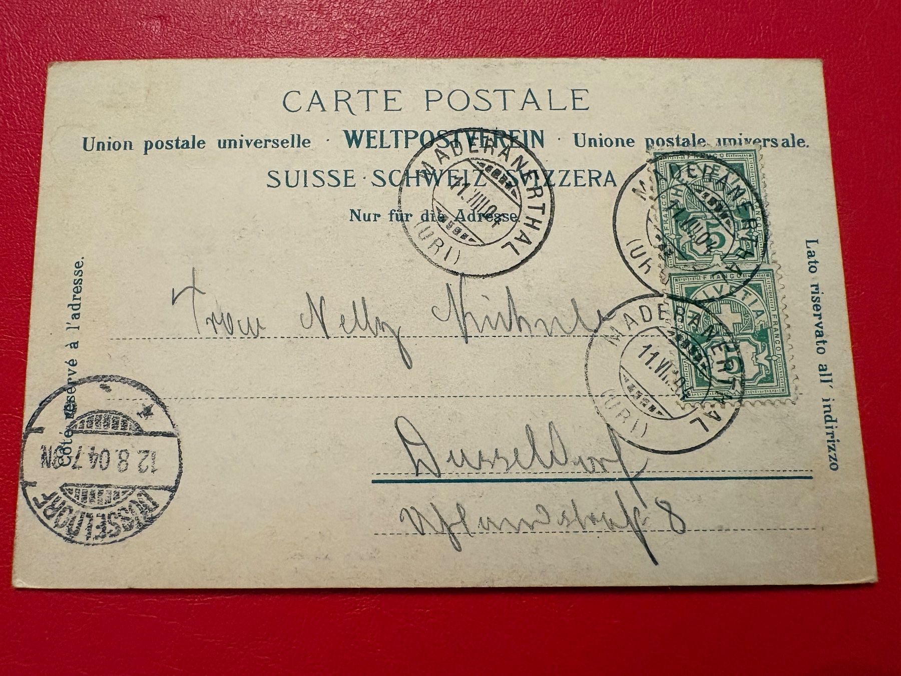 Ansichtskarten: 1904 // Maderanerthal mit Düssistock – Gebraucht aus St-Légier-La Chiésaz von Theo005 1