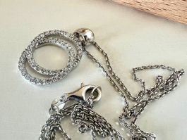Silber Collier 925  Zirkonia Kreisanhänger *Unendlichkeit*