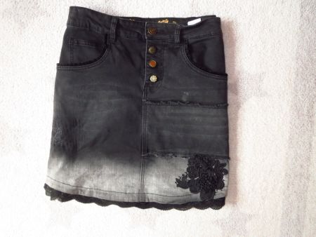 stylischer DESIGUAL Damen Jeans Rock / Jupe Gr 32