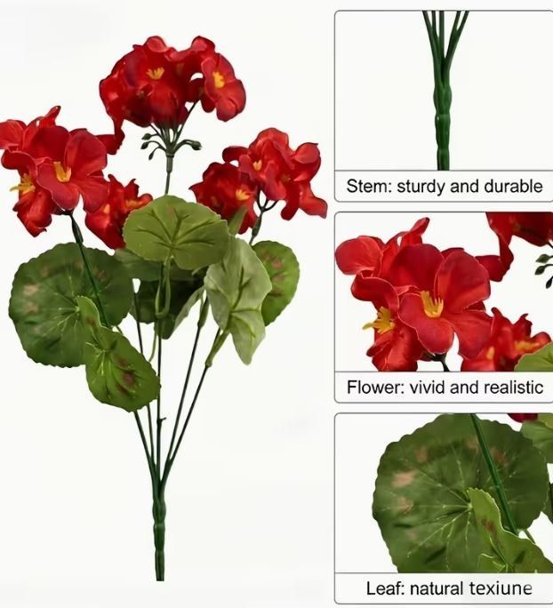 Piante & sementi: Künstl. Geranium stehend (rot 32 cm) – Nuovo e nell'imballaggio originale da Langenbruck venduto da Gumsi 2