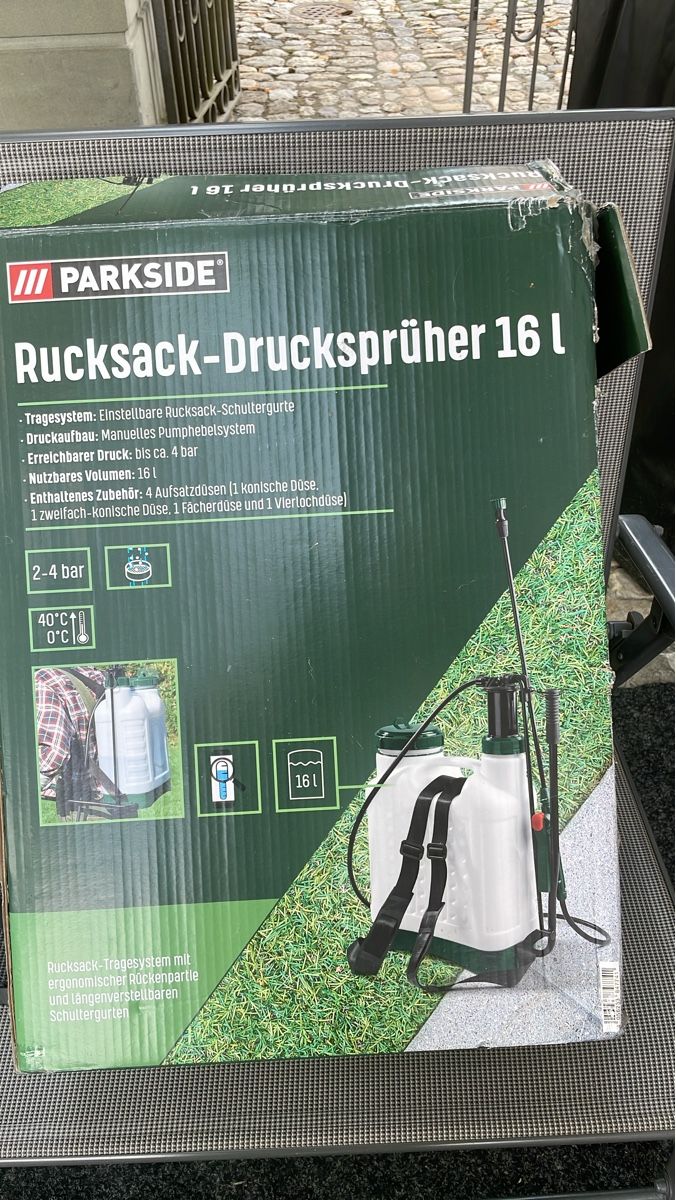 Tecnologia medica: PARKSIDE Rucksack-Drucksprüher 16 l – Usato da Kehrsatz venduto da blume910