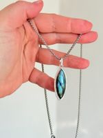 Collier Labradorite neuf - Pierre de lune rare