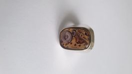 Silberring mit mechanischen Uhrwerk hand made