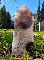 Achat Obelisk mit hübscher Druse 330g