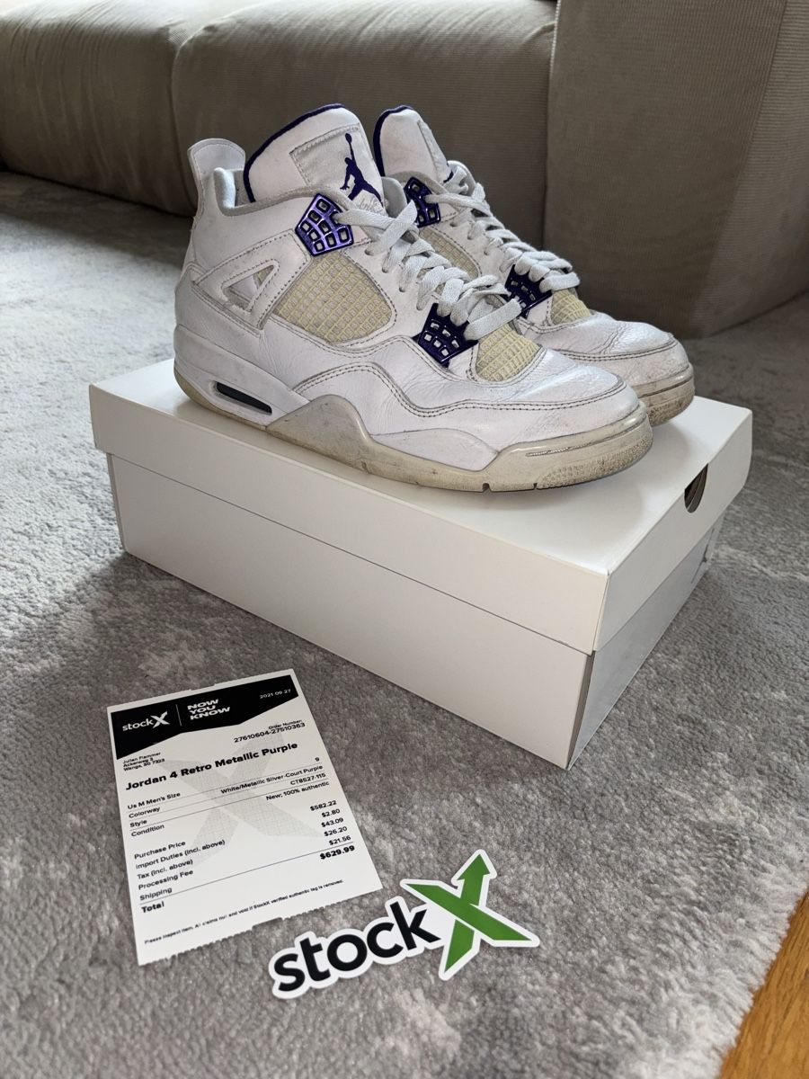 Jordan Scarpe da uomo: Jordan 4 Retro Metallic Purple – Usato da Wangs venduto da J.Flammer