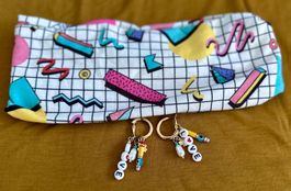 80s-Set – Stirnband & Ohrringe – Ungetragen