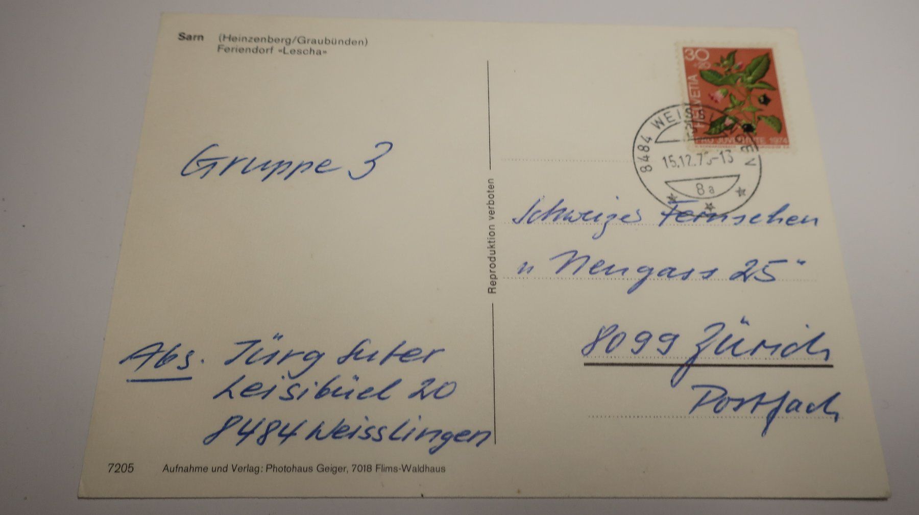 Cartoline postali: Sarn Heinzenberg Graubunden – Usato da Cormoret venduto da Pascalll2001 3