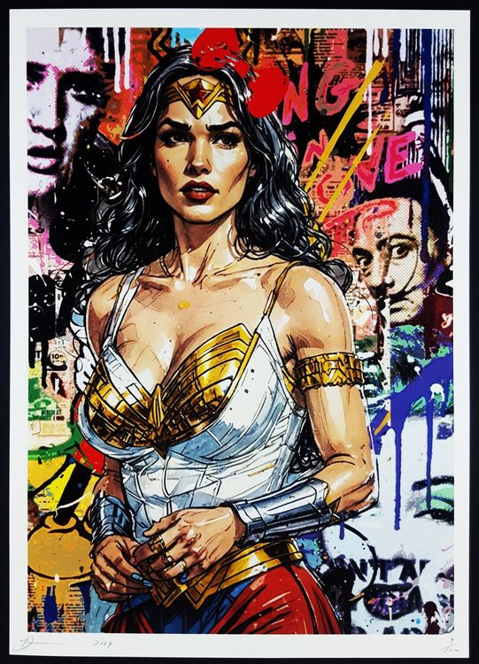 Death NYC Graffiti Pop Art Druck Mr.Brainwash Wonder Woman (Neu (gemäss ...