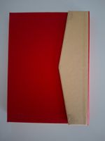 Notizbuch mit Haftnotizen und Stift rot/gold, neu