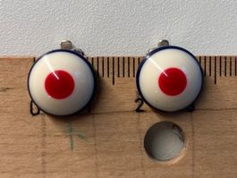 Vintage Ohrclips * rot weiss blau