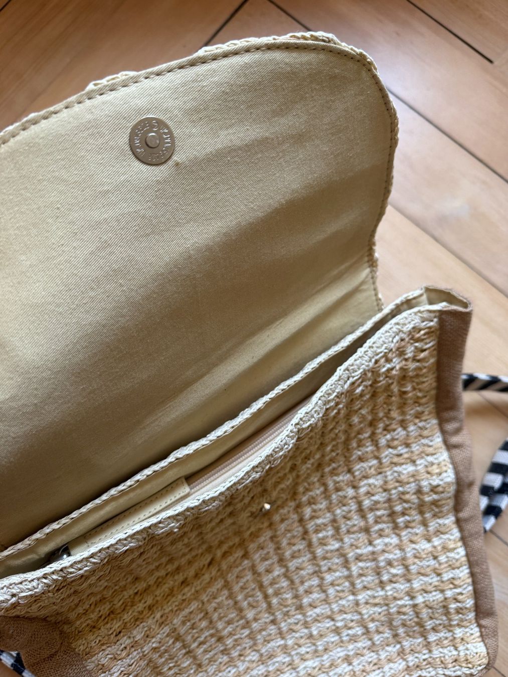 Zaini: Korbrucksack hellbeige aus Raffia und Jute – Usato da Zürich venduto da Diazaio 1