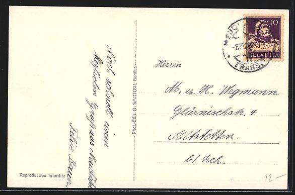 Cartoline postali: AK Neuchatel, Teilansicht der Ortschaft – Usato da Berlin venduto da bartko-reher 1