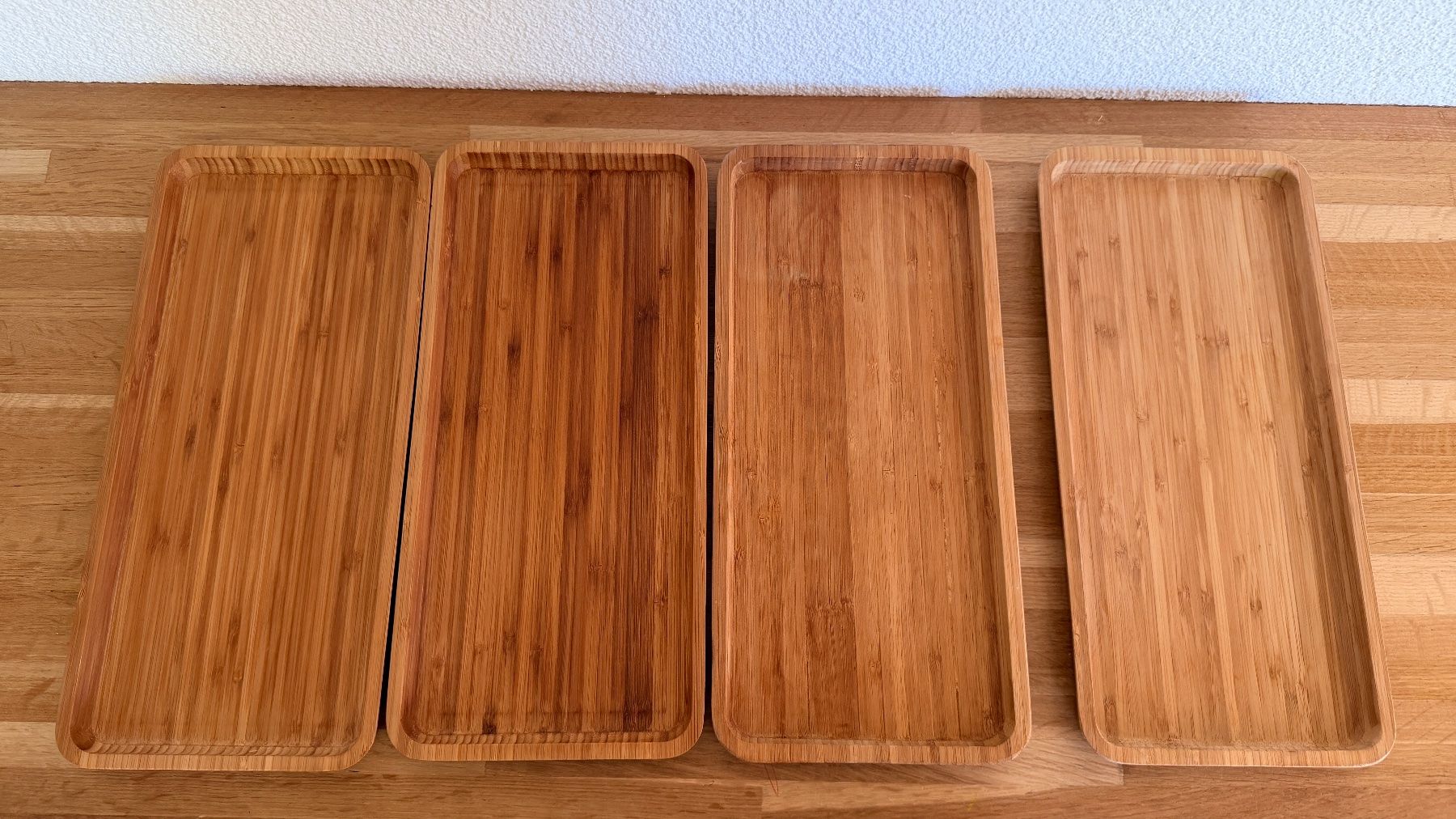Servierplatten: BLOMUS - 4 Bambus Tablett Schalen Platte – Gebraucht aus Winterthur von Secondhand-Family 5