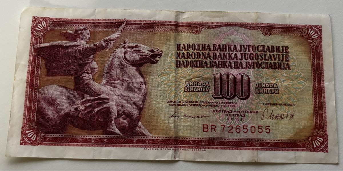 Banconote: Jugoslawien 100 Dinara 1981 – Usato da Algetshausen venduto da Carrhard