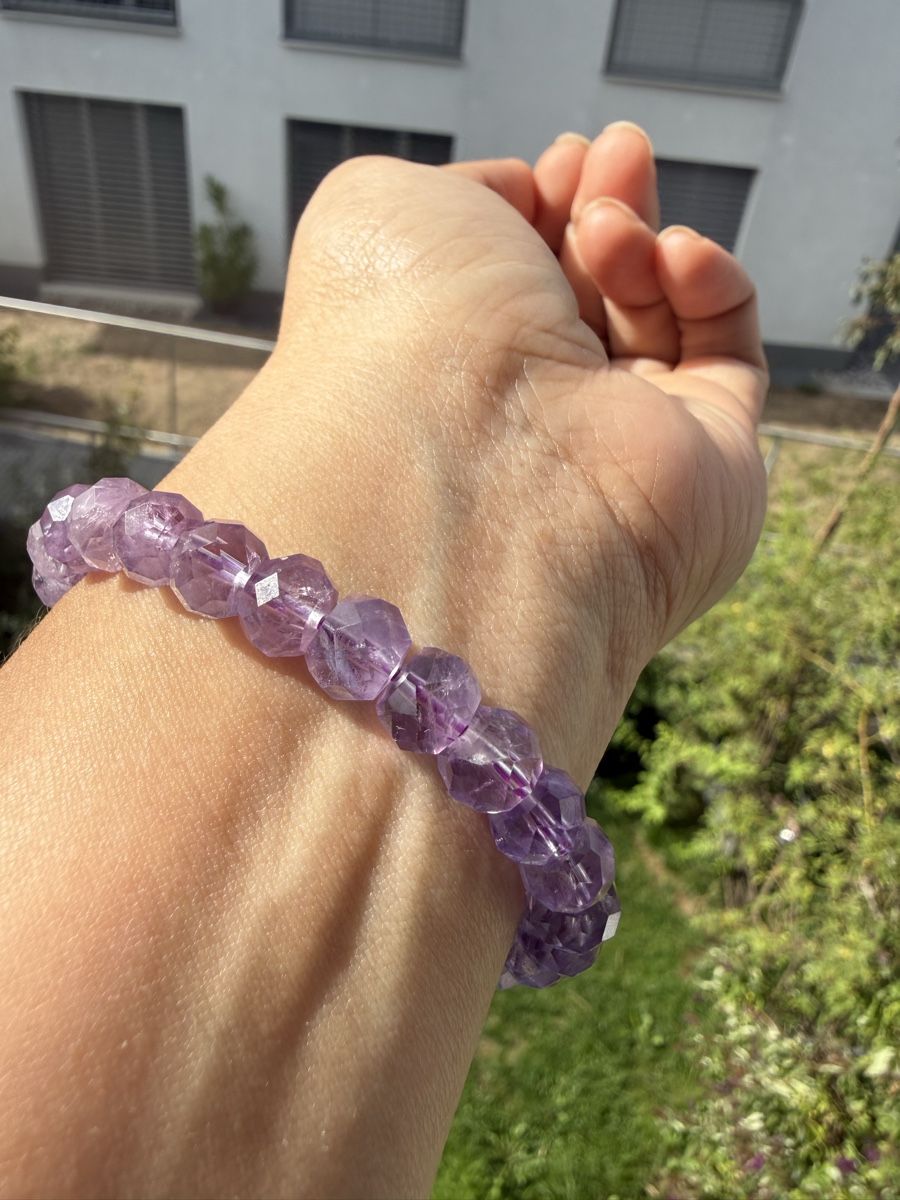 Armbänder & -reifen: Amethyst Armband facettiert 8mm, Echte Edelstein-Perlen – Neu (gemäss Beschreibung) aus Jegenstorf von SteinGlanz 3