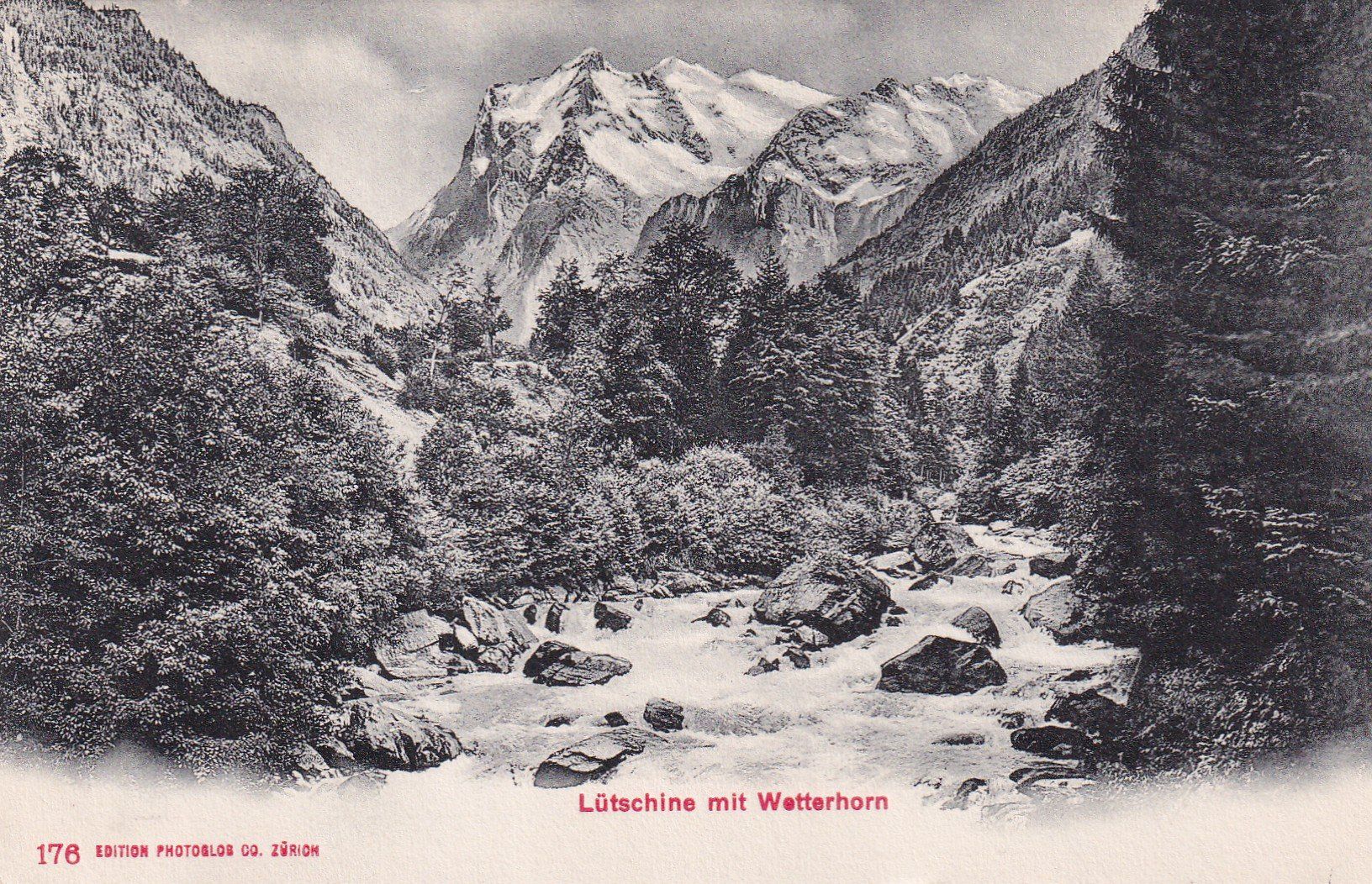 Cartoline postali: Lütschine mit Wetterhorn N°176 – Usato da Cormoret venduto da Pascalll2001