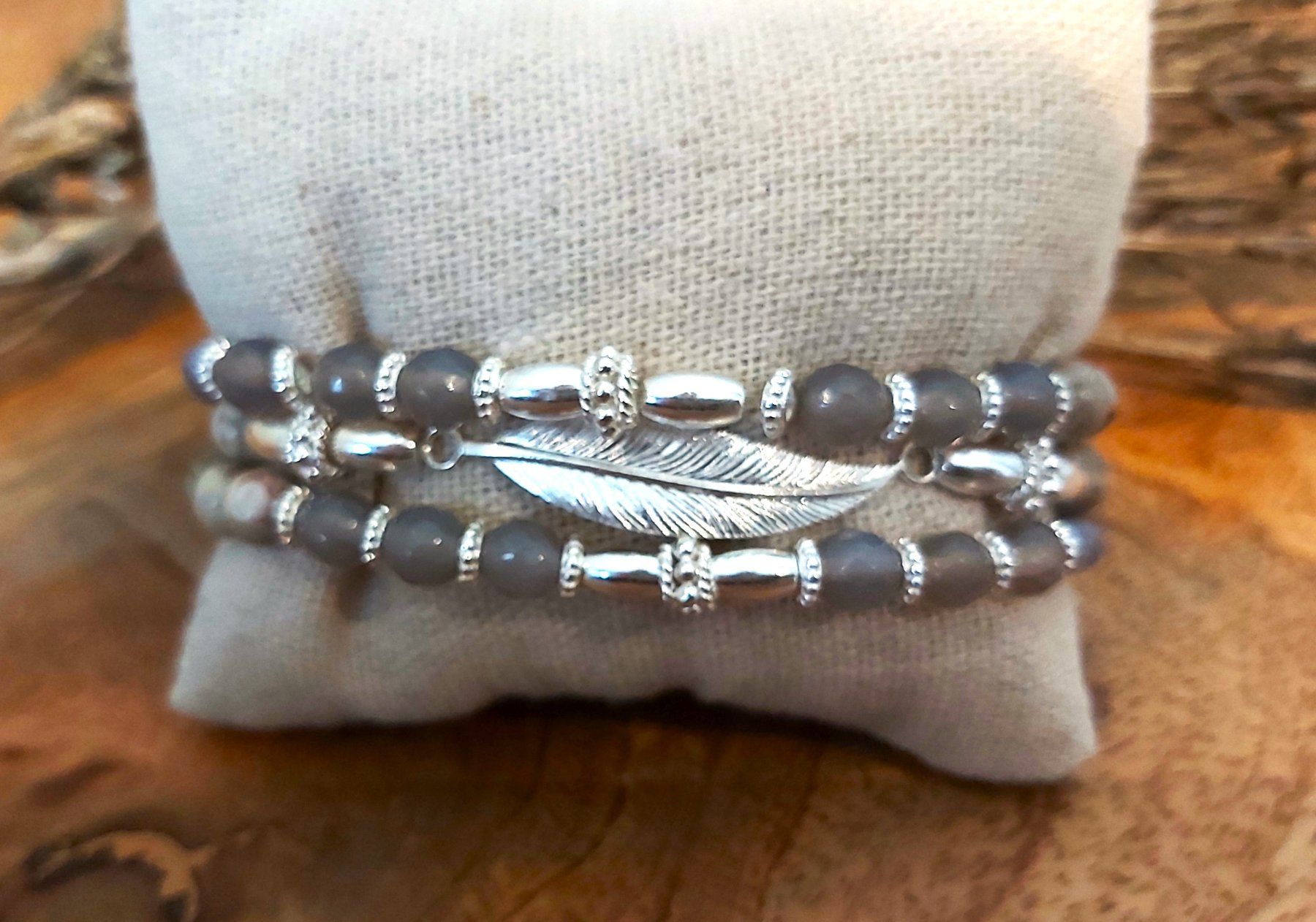 Bracciali & Braccialetti: ROSA- Edelsteinarmband - Sterling Silber - beige-hellgrau – Nuovo e nell'imballaggio originale da Mühlethal venduto da nicita-modeschmuck 2