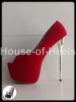 Escarpins peep-toe DiJiGirls 42 talon 17cm plateau 6cm velou