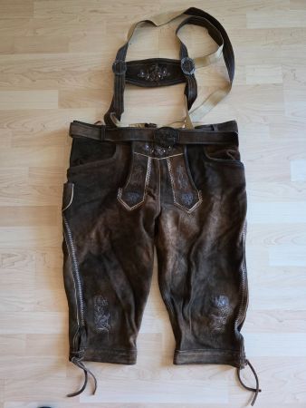 Oktoberfest Trachtenlederhose mit Hosenträger Grösse XXL
