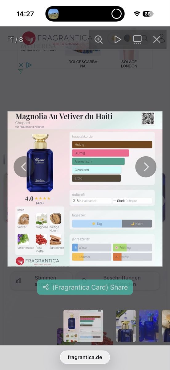 Chopard Parfum & Eau de Toilette: Chopard Magnolia Vetiver Haiti, 2 ml – Gebraucht aus Sursee von nri_g5z8 2