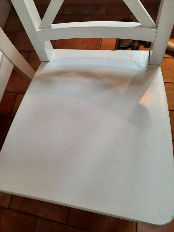4 Holzstühle weiss Ikea Kaufen auf Ricardo