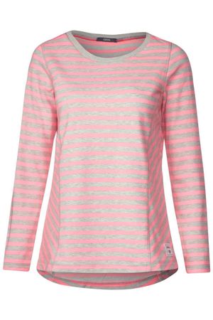 CECIL Streifen Pulli Sweat Pullover Neon Apricot XXL 44 46