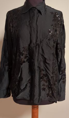 Elegante Bluse mit Pailletten Gr. S/M