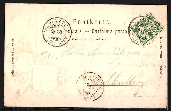 Cartoline postali: Passepartout-Lithographie Mariastein, Bl – Usato da Berlin venduto da bartko-reher 1