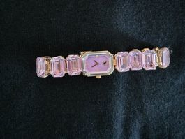 Swarovski Damenuhr lila Kristallglas