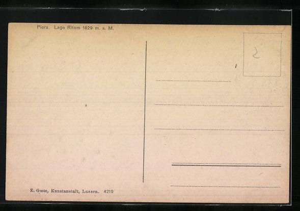 Cartoline postali: AK Piora, Lago Ritom – Usato da Berlin venduto da bartko-reher 1