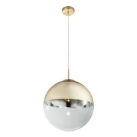 Pendelleuchte, Glas, Gold, 33 cm Ø