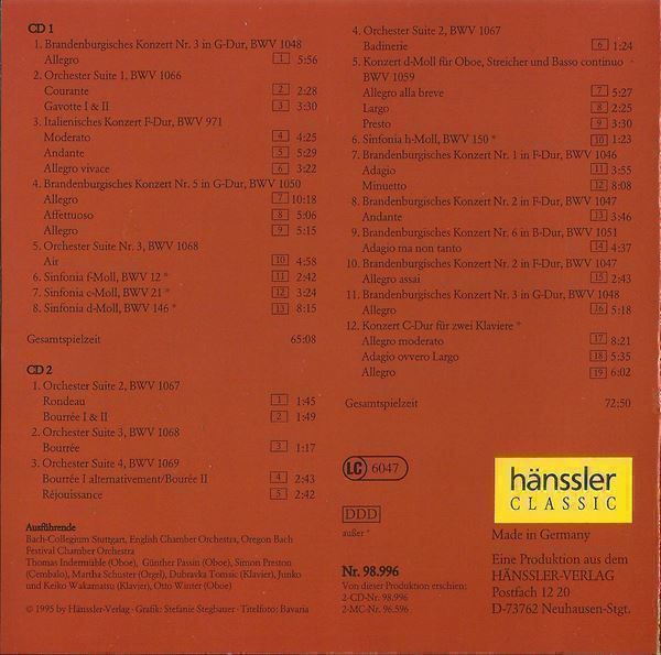CD: Bach CD Highlights Doppel CD – Usato da St. Margarethen TG venduto da ursk10 1