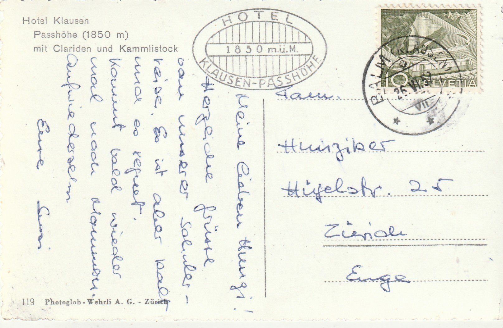 Cartoline postali: Hotel Klausenpasshöhe mit Postauto – Usato da Rorschacherberg venduto da fratovi2 1