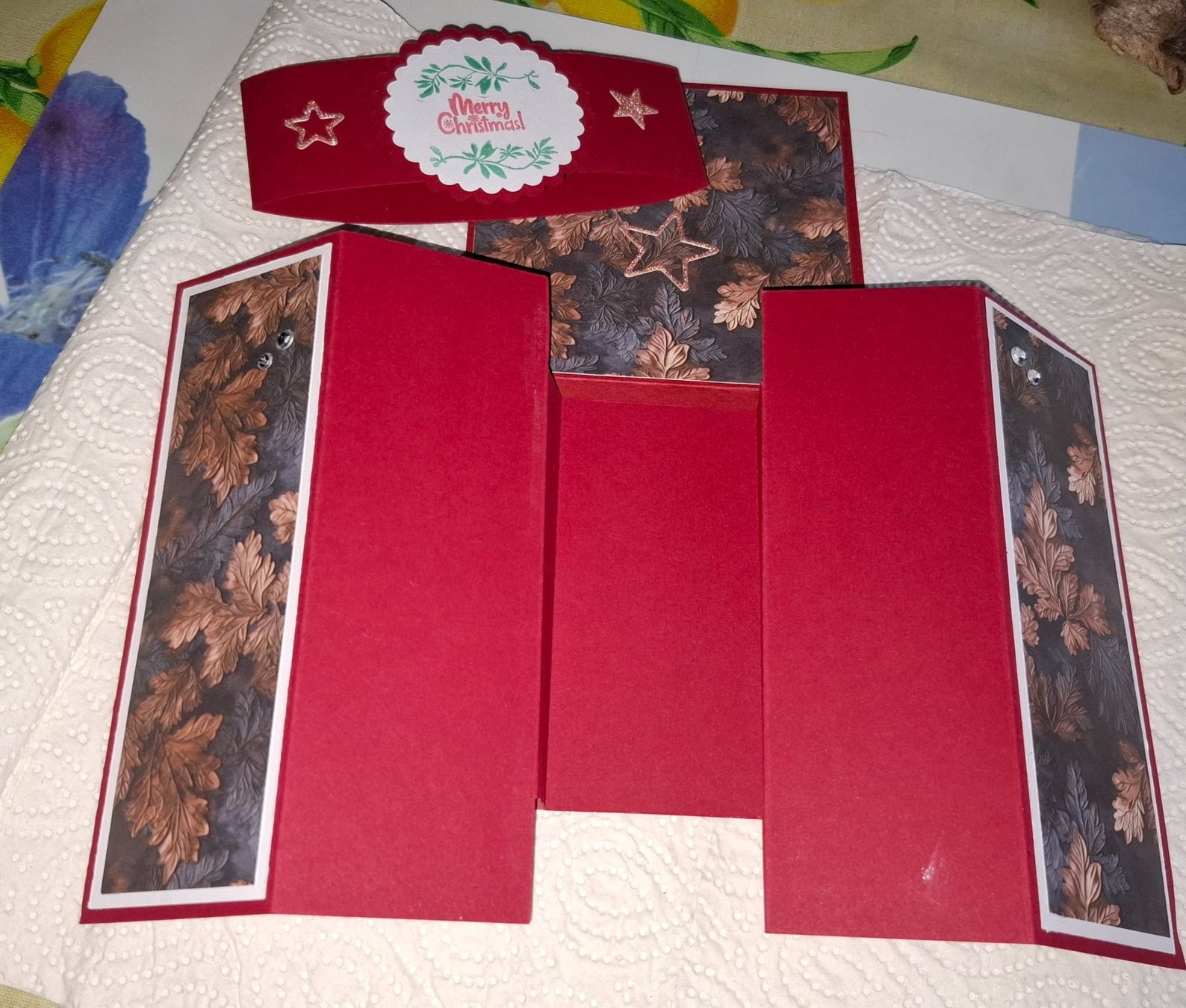Cartes: Handgemachte Weihnachtskarte mit Kuvert rot – Neuf (Voir description) à Plagne par Reticulum01 4