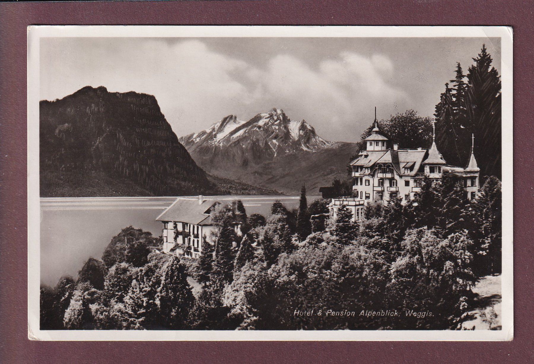 Ansichtskarten: WEGGIS - Hotel Alpenblick // Eckbug // – Gebraucht aus Pully von nicecards