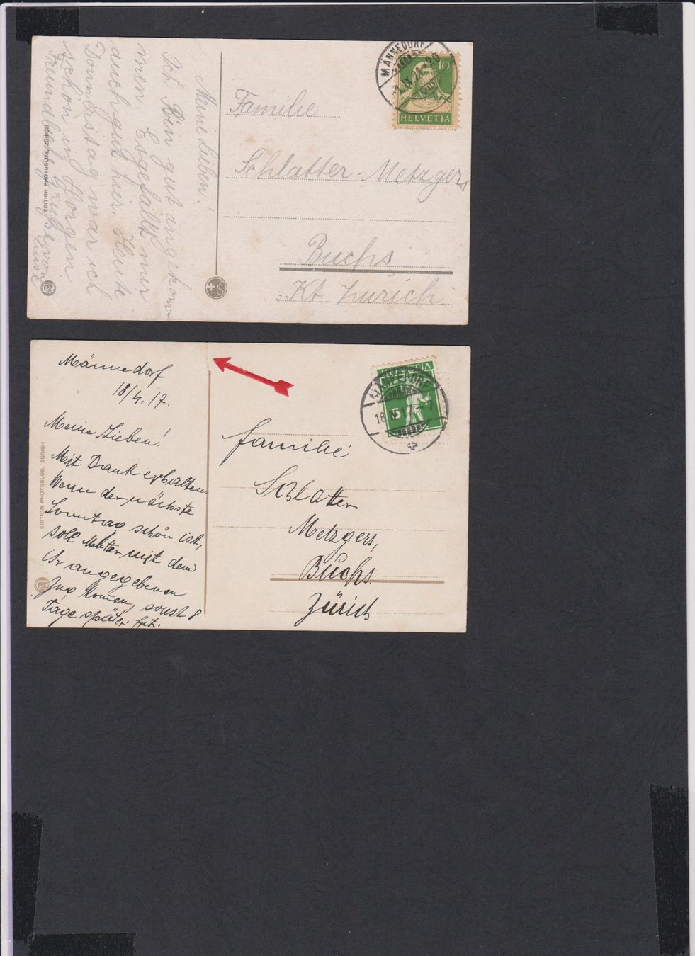Cartoline postali: Männedorf  ZH   :   alte Ansichtskarte gest. 1921 – Usato da Vitznau venduto da Ropaku 1