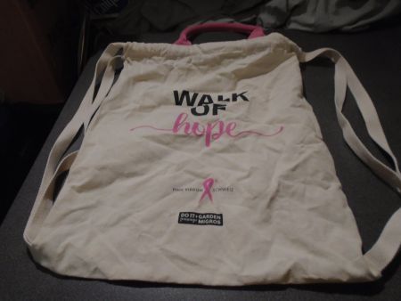 Bag / Rucksack mit Henkel, beige, Aufdruck: Walk of hope